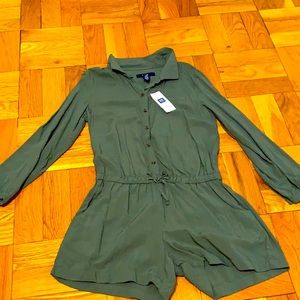 Green romper. never worn still has tags.